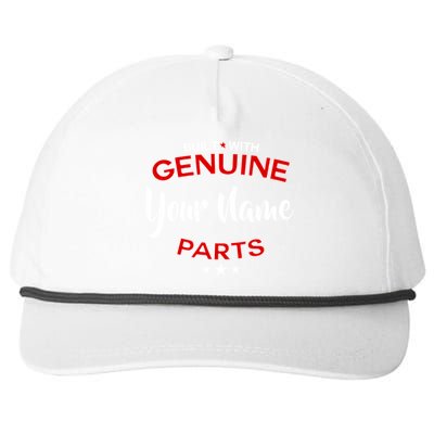 Personalize Built With Genuine Parts Custom Name Snapback Five-Panel Rope Hat