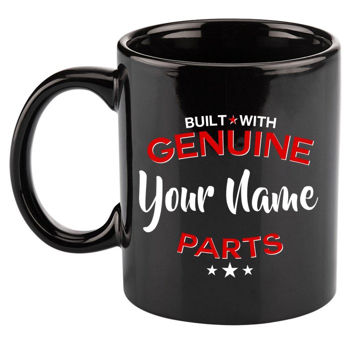 Personalize Built With Genuine Parts Custom Name 11oz C Handle Ceramic Mug