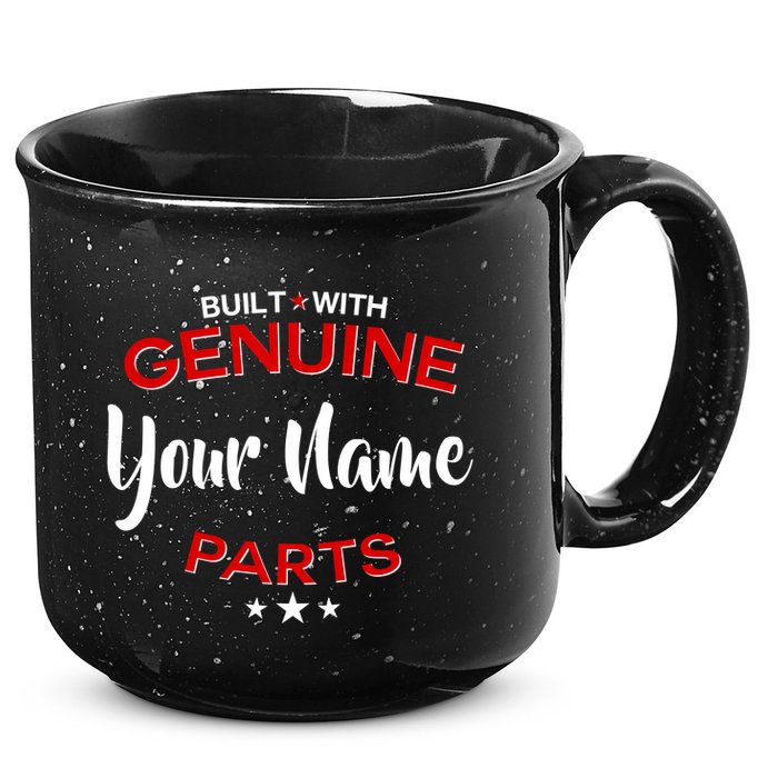 Personalize Built With Genuine Parts Custom Name 15oz Campfire Ceramic Mug