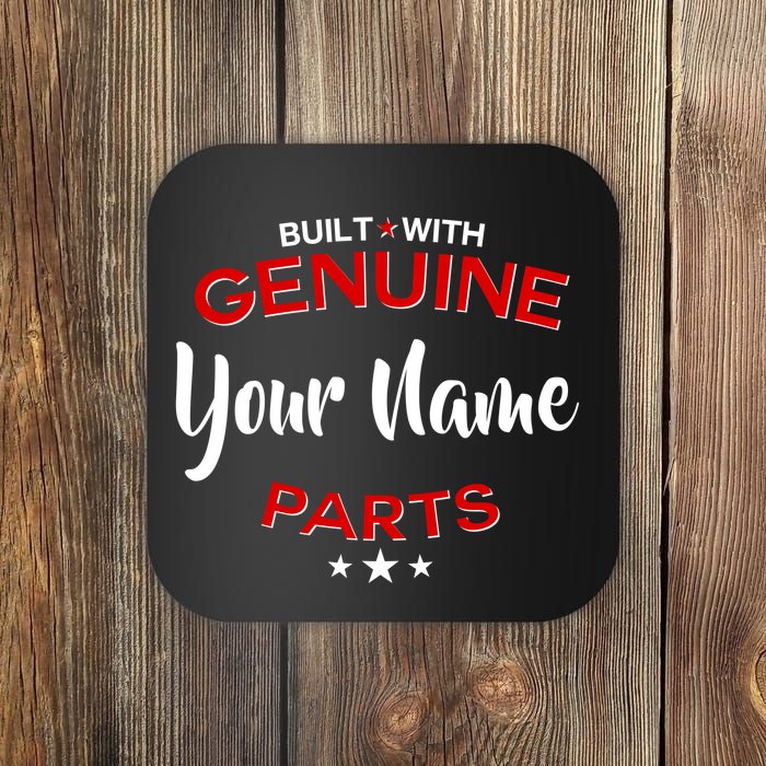 Personalize Built With Genuine Parts Custom Name Coaster