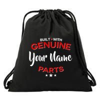 Personalize Built With Genuine Parts Custom Name Drawstring Bag