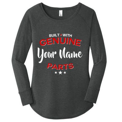 Personalize Built With Genuine Parts Custom Name Women's Perfect Tri Tunic Long Sleeve Shirt