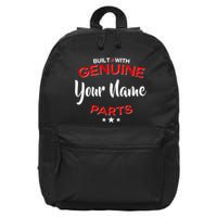 Personalize Built With Genuine Parts Custom Name 16 in Basic Backpack
