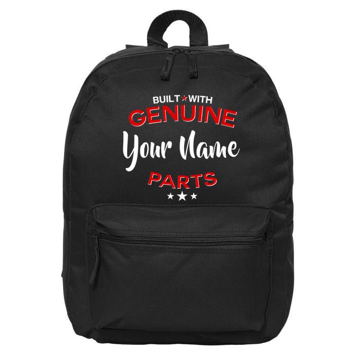 Personalize Built With Genuine Parts Custom Name 16 in Basic Backpack