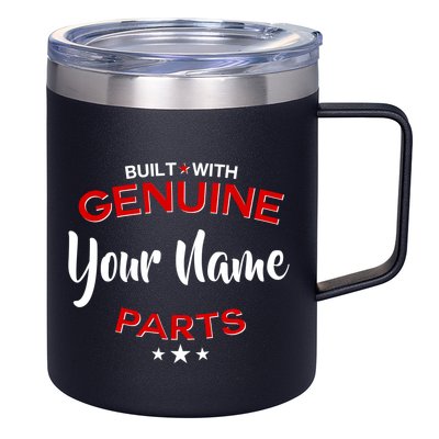 Personalize Built With Genuine Parts Custom Name 12oz Stainless Steel Coffee Mug