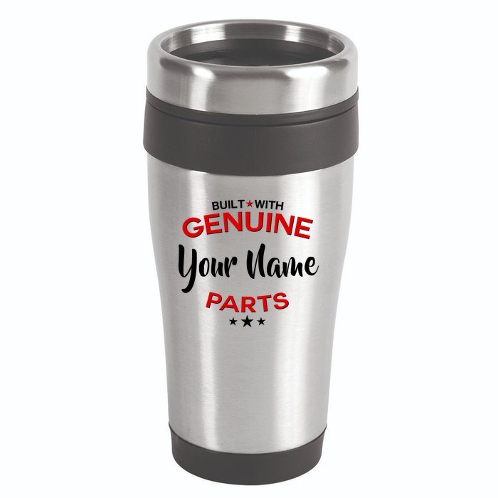 Personalize Built With Genuine Parts Custom Name 16oz Travel Tumbler
