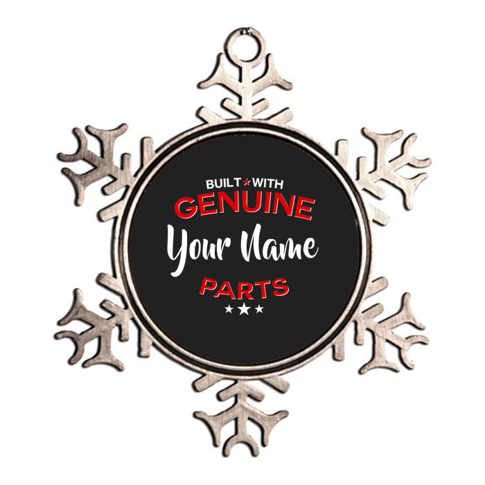 Personalize Built With Genuine Parts Custom Name Metallic Star Ornament