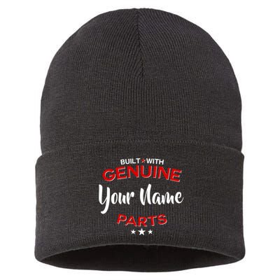 Personalize Built With Genuine Parts Custom Name Sustainable Knit Beanie