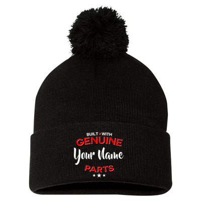 Personalize Built With Genuine Parts Custom Name Pom Pom 12in Knit Beanie
