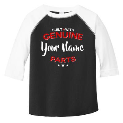Personalize Built With Genuine Parts Custom Name Toddler Fine Jersey T-Shirt