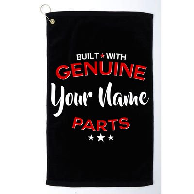 Personalize Built With Genuine Parts Custom Name Platinum Collection Golf Towel