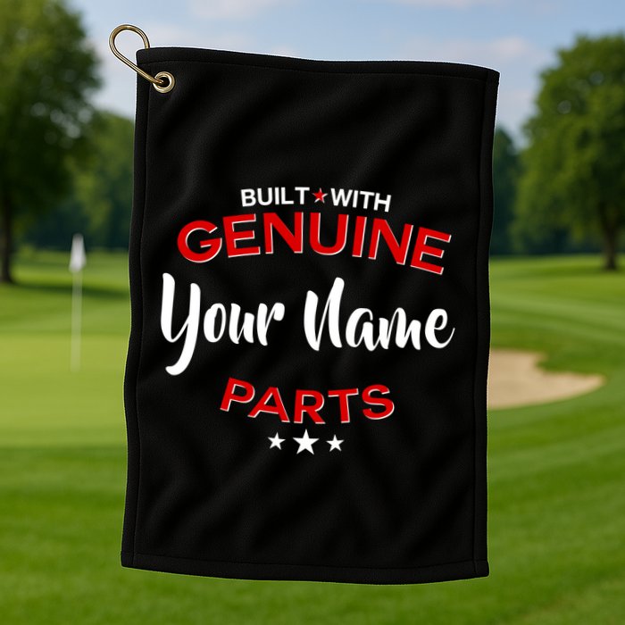 Personalize Built With Genuine Parts Custom Name Golf Towel