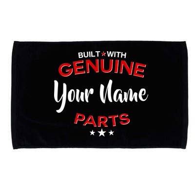 Personalize Built With Genuine Parts Custom Name Microfiber Hand Towel