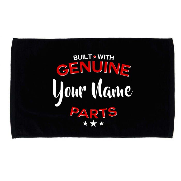 Personalize Built With Genuine Parts Custom Name Microfiber Hand Towel