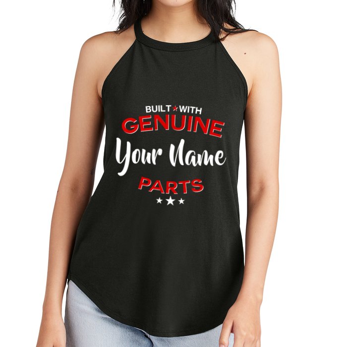 Personalize Built With Genuine Parts Custom Name Women's Perfect Tri Rocker Tank