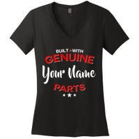 Personalize Built With Genuine Parts Custom Name Women's V-Neck T-Shirt