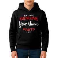 Personalize Built With Genuine Parts Custom Name Kids Hoodie