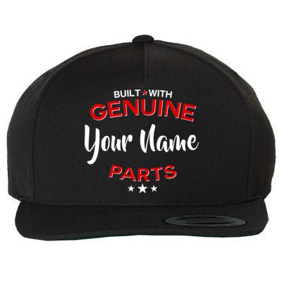 Personalize Built With Genuine Parts Custom Name Wool Snapback Cap