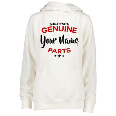 Personalize Built With Genuine Parts Custom Name Womens Funnel Neck Pullover Hood