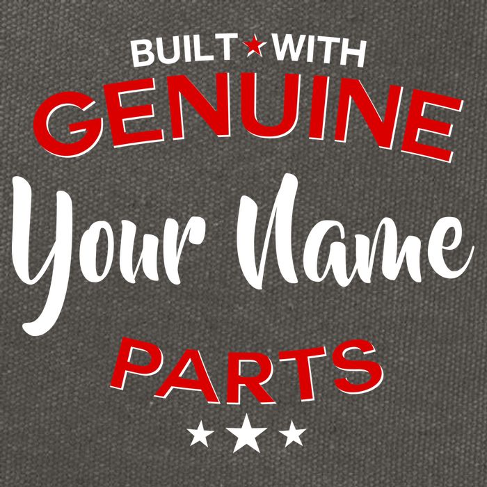 Personalize Built With Genuine Parts Custom Name Cotton Canvas Backpack