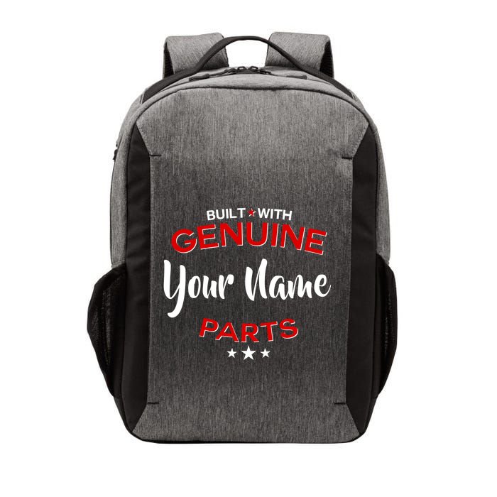 Personalize Built With Genuine Parts Custom Name Vector Backpack