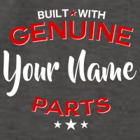 Personalize Built With Genuine Parts Custom Name Vector Backpack