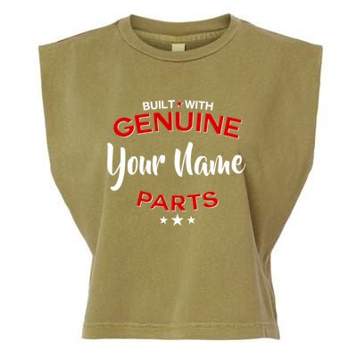 Personalize Built With Genuine Parts Custom Name Garment-Dyed Women's Muscle Tee