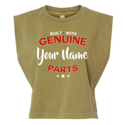 Personalize Built With Genuine Parts Custom Name Garment-Dyed Women's Muscle Tee