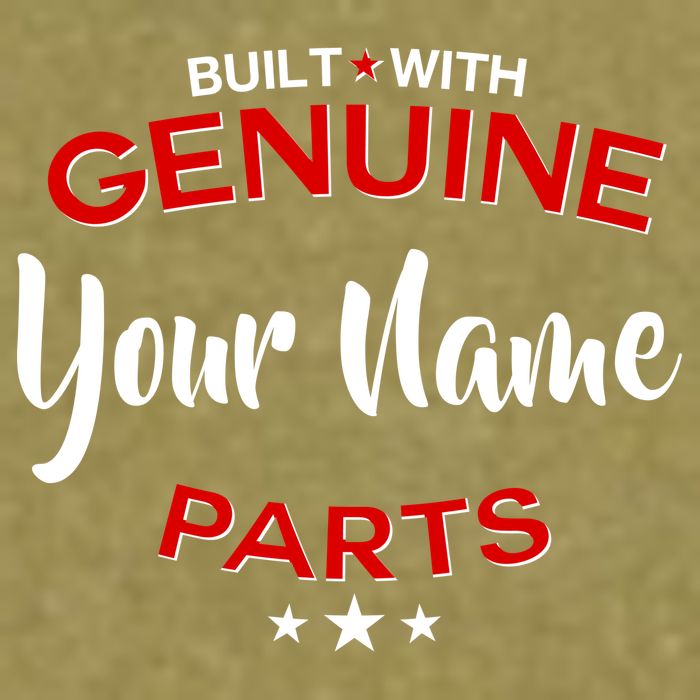 Personalize Built With Genuine Parts Custom Name Garment-Dyed Women's Muscle Tee