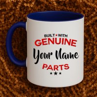 Personalize Built With Genuine Parts Custom Name Mug