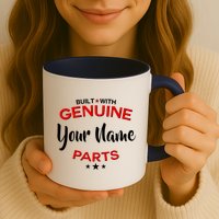 Personalize Built With Genuine Parts Custom Name Mug
