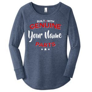 Personalize Built With Genuine Parts Custom Name Women's Perfect Tri Tunic Long Sleeve Shirt