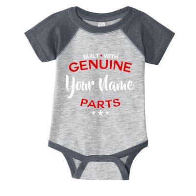 Personalize Built With Genuine Parts Custom Name Infant Baby Jersey Bodysuit