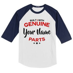 Personalize Built With Genuine Parts Custom Name Kids Colorblock Raglan Jersey