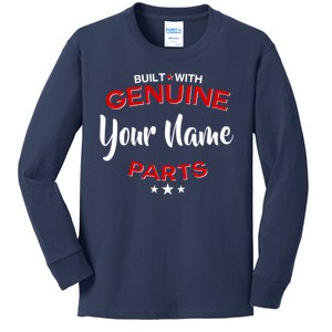 Personalize Built With Genuine Parts Custom Name Kids Long Sleeve Shirt