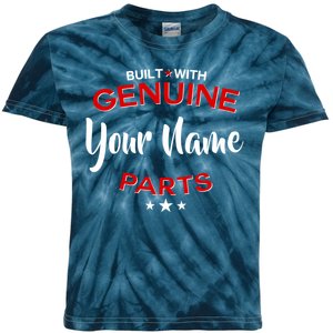 Personalize Built With Genuine Parts Custom Name Kids Tie-Dye T-Shirt