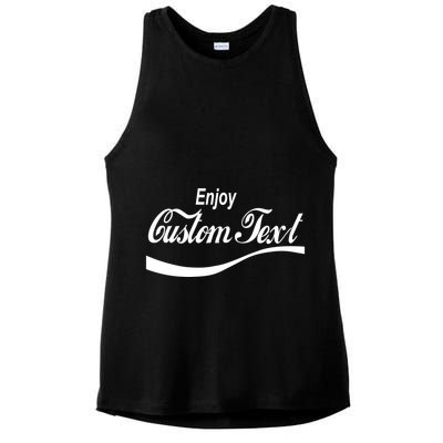 Personalize Enjoy Custom Text Name Spoof Logo Ladies PosiCharge Tri-Blend Wicking Tank