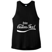 Personalize Enjoy Custom Text Name Spoof Logo Ladies PosiCharge Tri-Blend Wicking Tank