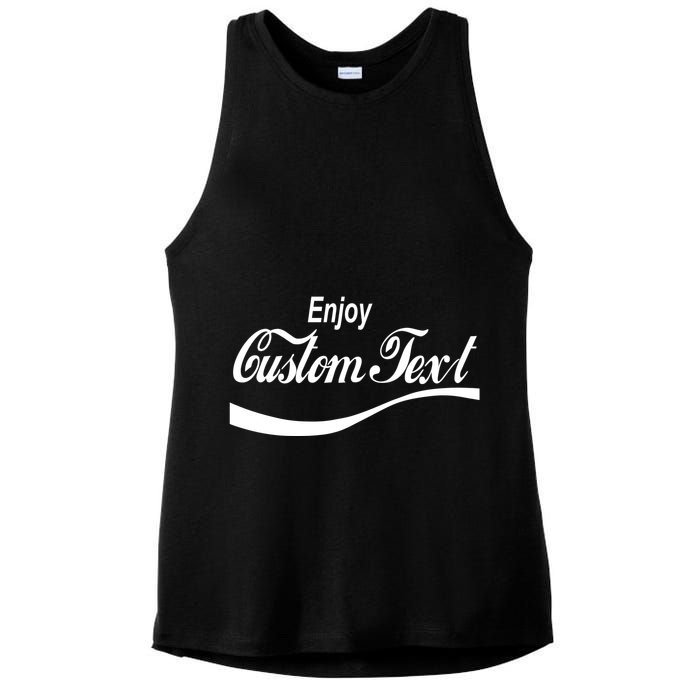 Personalize Enjoy Custom Text Name Spoof Logo Ladies PosiCharge Tri-Blend Wicking Tank
