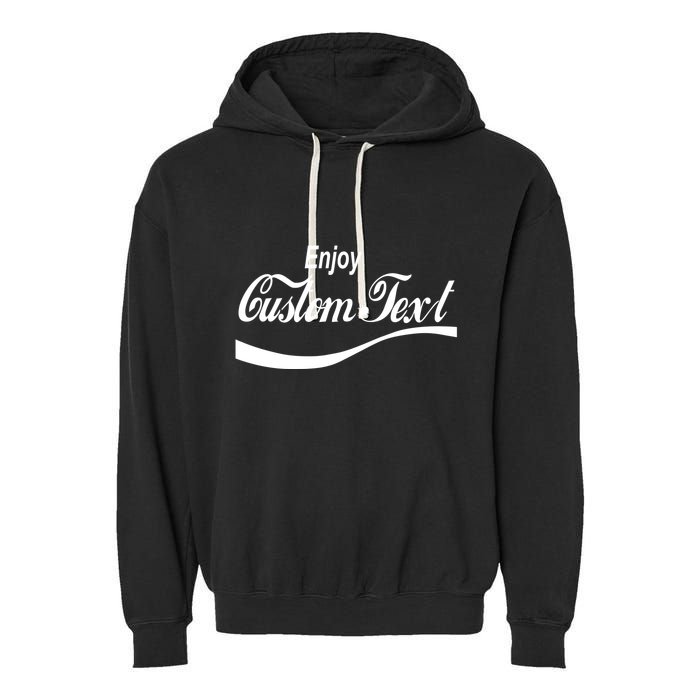 Personalize Enjoy Custom Text Name Spoof Logo Garment-Dyed Fleece Hoodie