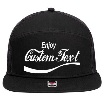 Personalize Enjoy Custom Text Name Spoof Logo 7 Panel Mesh Trucker Snapback Hat