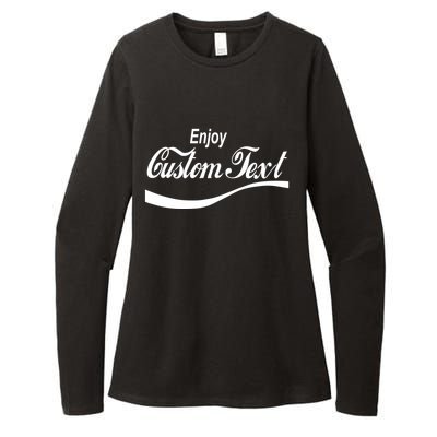 Personalize Enjoy Custom Text Name Spoof Logo Womens CVC Long Sleeve Shirt