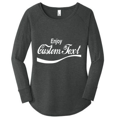 Personalize Enjoy Custom Text Name Spoof Logo Women's Perfect Tri Tunic Long Sleeve Shirt
