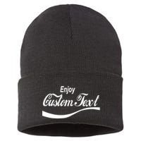 Personalize Enjoy Custom Text Name Spoof Logo Sustainable Knit Beanie