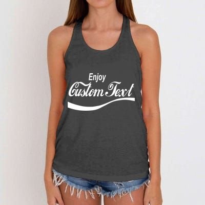 Personalize Enjoy Custom Text Name Spoof Logo Women's Knotted Racerback Tank