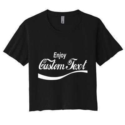 Personalize Enjoy Custom Text Name Spoof Logo Crop Top