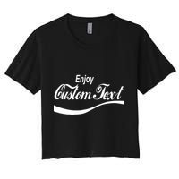 Personalize Enjoy Custom Text Name Spoof Logo Crop Top