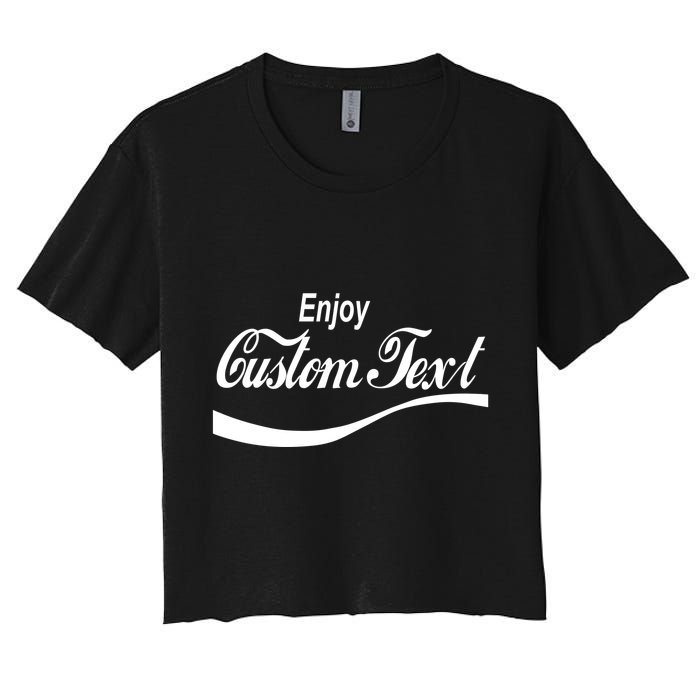 Personalize Enjoy Custom Text Name Spoof Logo Crop Top