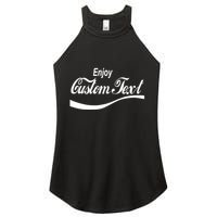 Personalize Enjoy Custom Text Name Spoof Logo Women's Perfect Tri Rocker Tank