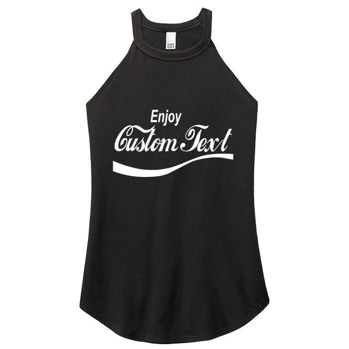 Personalize Enjoy Custom Text Name Spoof Logo Women's Perfect Tri Rocker Tank